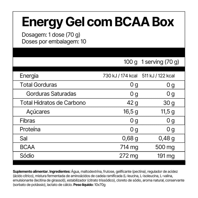 Energy Gel com BCAA Box