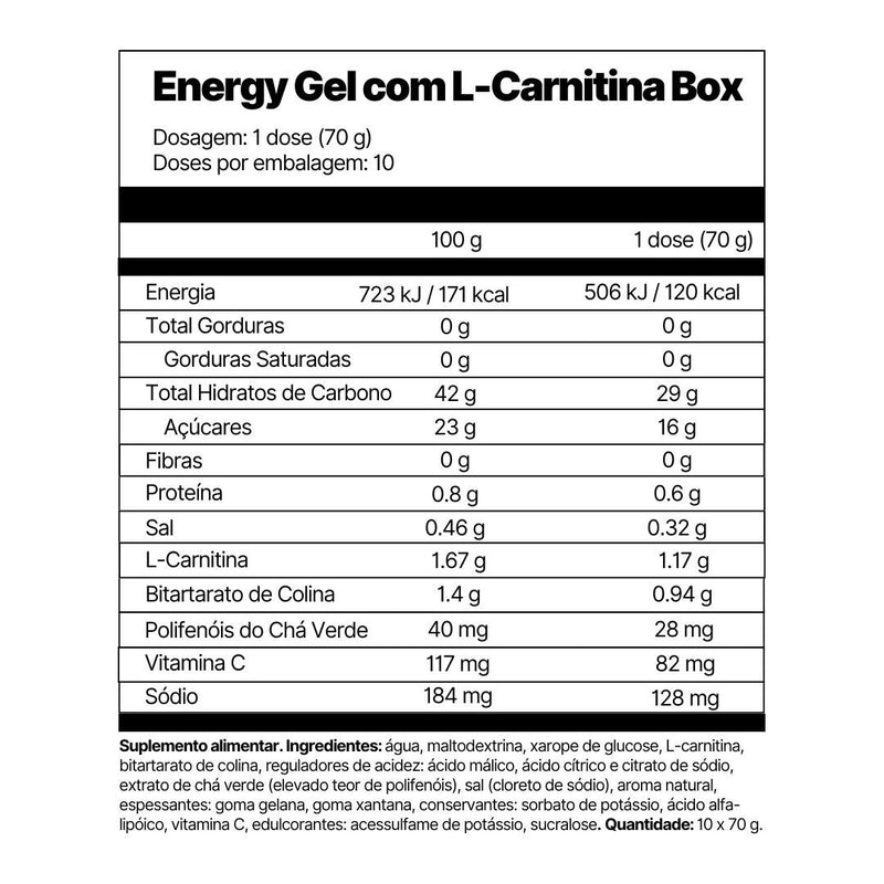 Energy Gel com L-Carnitina Box